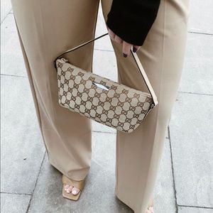 Y2K Mongram Gucci GG vintage canvas boat pouchette